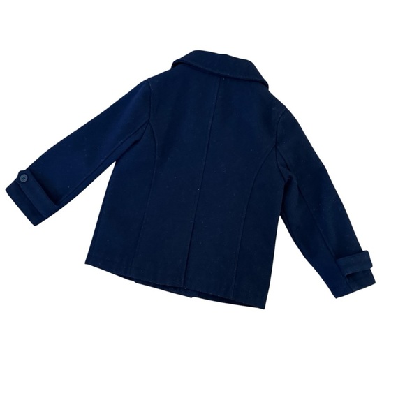 Janie and Jack Wool Navy Blue Coat Jacket Blazer Anchor Buttons size 3-4 - Picture 2 of 4